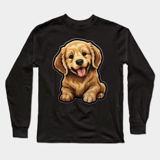 Cute Golden Retriever Dogs - Funny Golden Retriever Dog Long Sleeve T-Shirt